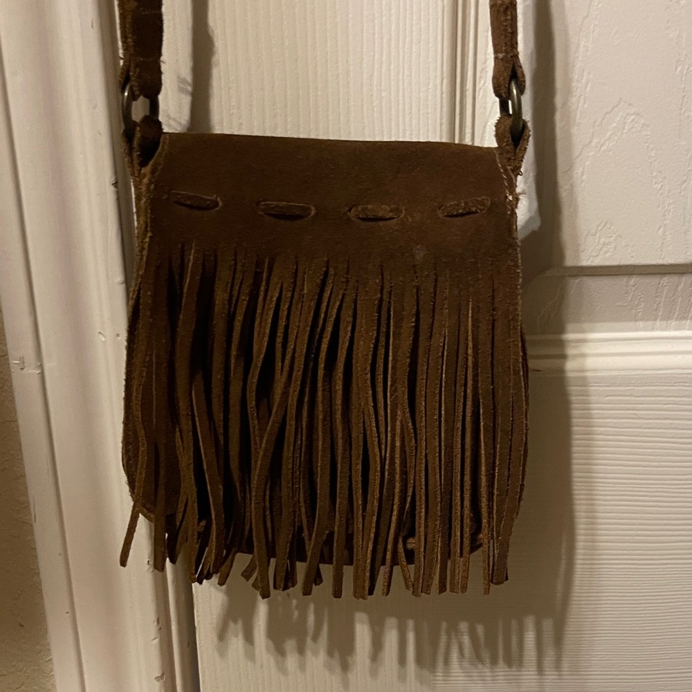 Minnetonka Brown Suede Crossbody